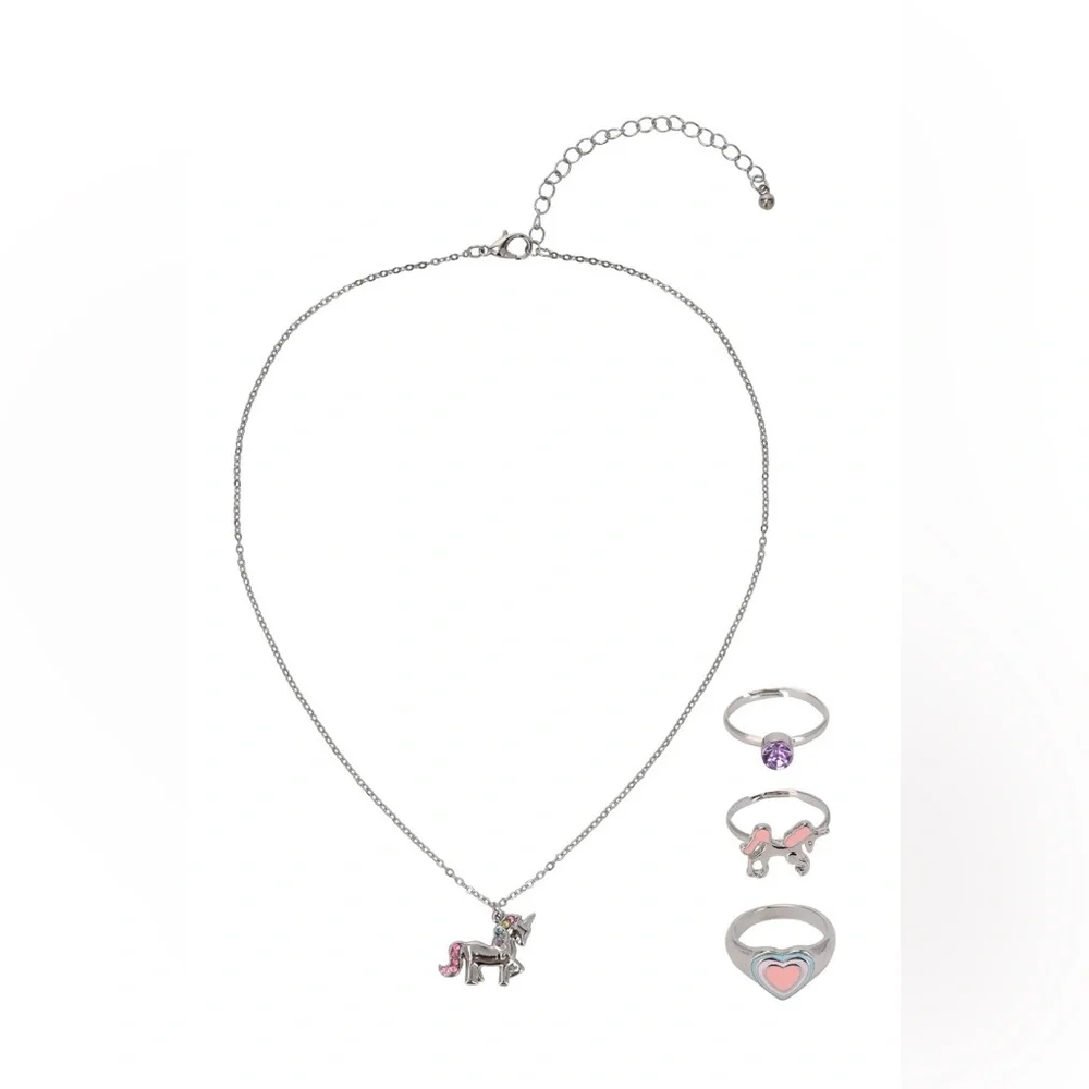 🔴 3/$12 Wonder Nation Unicorn Jewelry Set - Silver and Pink Accents!‎ NEW!